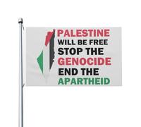 Bandiera Pirati Palestine Will Be Free Stop The Genocide End The Apartheid Bandiera Da Giardino Decorazione Bandiera Dell'Individualità Per Giardino, La Fattoria All'Aperto, Camion, 90X150cm