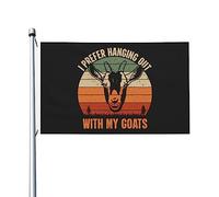 Bandiera Pirati Poliestere, I Prefer Hanging Out With My Goats Colori Vivaci Bandiere Da Giardino Per Ristoranti All'Aperto Flag 90X150Cm