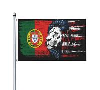Bandiera Pirati Portugal Portuguese Handsome America Lion Head Bandiera Da Giardino Resistente Ai Raggi Uv Bandiera Da Cortile Per Barca, Cortile, Giardino, 90X150cm