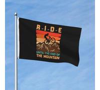 Bandiera Pirati Resistente Alle Intemperie Bandiere Da Giardino Cycling R-I-D-E Until The End Of The Mountain Classica Bandierine Della Decorazione Per Balcone All'Aperto Bar 90X150Cm