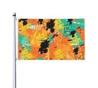 Bandiera Pirati Resistente Alle Intemperie, Doodle Abstract Texture Rock Steady Rinforzo Bandiere Per Decorazione Parata Bandierine Della Decorazione 90X150Cm