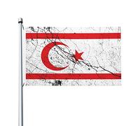 Bandiera Pirati Resistente Alle Intemperie, Flag Of The Turkish Republic Of Northern Cyprus Texture Effect Decorative Bandiere Per Bar Esterno Striscioni Di Bunting 90X150Cm
