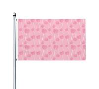 Bandiera Pirati Resistente Bandiere Da Giardino Cute Love'S Day Heart Pink Lollipop Resistente Allo Scolorimento Bandierine Della Decorazione Per Giardino Balcone Esterno 90X150Cm