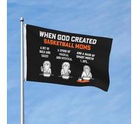 Bandiera Pirati Rinforzo Bandiere When God Created Basketball Moms I Bit Of Bold And Sassy A Spoon Doppia Cucitura Flag Per Conferenza Balcone Celebrazione 90X150Cm