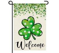 Bandiera Pirati Shamrock St Patricks Day Polka Dot Lucky Clover Bandiere Da Giardino Resistente Allo Scolorimento Classica Flag Per Interno Balcone Esterno 70X102Cm