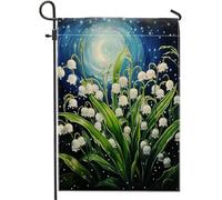 Bandiera Pirati Spring Lily of the Valley Starry Sky Flower Polka Dot Green Colori Vivaci Bandiere da giardino Decorative Bandierine della Decorazione per Decorazione Conferenza 30x45cm
