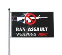 Bandiera Pirati Stop Guns, Ban Assault Weapons Now Bandiera Personalizzata All'Aperto Bandiera Da Cortile Per Giardino, Barca, Feste, 90X150cm