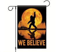 Bandiera Pirati We Believe Halloween Full Moon Lake Reflection Fall Bandiere Da Balcone Doppia Cucitura Con Occhielli Striscioni Di Bunting Per Celebrazione Ristoranti All'Aperto 70X102Cm