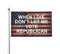 Bandiera Pirati When I Die Don'T Let Me Vote Republican Bandiera Da Giardino Outdoor Bandiera Da Cortile Per Barca, Cortile, Feste, 90X150cm