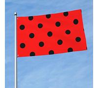 Bandiera Pois Rosso E Nero Colore Vivido Garden Flag Decorazioni Bandiere Pirata Per Home Interno Esterno 3X5Ft