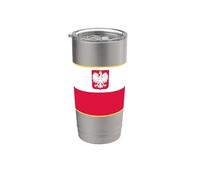 Bandiera polacca della Polonia con stemma Bicchiere termico in acciaio inox doppia parete