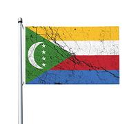 Bandiera Poliestere, Flag Of The Comoros Texture Effect Rinforzo Bandiere Per Interno Conferenza Striscioni Di Bunting 90X150Cm