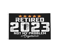 Bandiera Poliestere, Funny Retired Not My Problem Anymore Fitness Inspirational Durevole Bandiere Da Balcone Per Decorazione Parata Bandierine Della Decorazione 90X150Cm