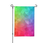 Bandiera poligonale multicolore composta da triangoli arcobaleno, bandiera estiva da giardino bifacciale da 12x18 pollici per esterni