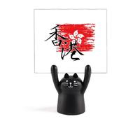 Bandiera politica speciale Hong Kong Memo Holder Cartoon gatto nero stand decorazione