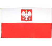 BANDIERA POLONIA CON AQUILA 90X60Cm - BANDIERA POLACCA CON STEMMA 60 X 90 Cm -
