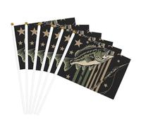 Bandiera portatile a tema festivo, con bastone, bandiera americana mimetica per la pesca al black bass, bandiera da caccia, nera, resistente allo sbiadimento, primaverile ed estiva, per prato esterno,