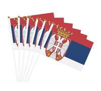 Bandiera portatile con protezione dalle intemperie, asta portatile - Bandiera della Serbia, bandiere da campeggio resistenti alle intemperie per prato esterno