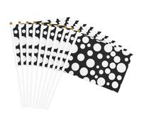 Bandiera portatile con stampa a pois bianchi e neri, bandiere portatili, celebrazioni, feste, vacanze, decorazioni per eventi