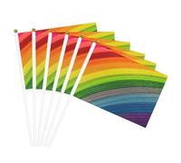 Bandiera portatile con stampa a strisce di colore arcobaleno Bandiere portatili Feste Feste Feste Decorazione Incontro Eventi