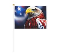 Bandiera portatile con stampa American Bald Eagle, compatta e leggera, adatta per sfilate, eventi e supporto per i fan