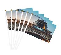 Bandiera portatile con stampa della Torre Eiffel di Parigi, per matrimoni, anniversari, vacanze