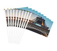 Bandiera portatile con stampa della Torre Eiffel di Parigi, per matrimoni, anniversari, vacanze