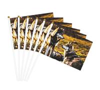 Bandiera portatile con stampa di lupi bandiere versatili per matrimoni, compleanni, vacanze, sport, parate, spettacoli