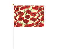 Bandiera portatile con stampa di papaveri rossi, compatta e leggera, adatta per sfilate, eventi e supporto per i fan