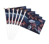 Bandiera portatile con stampa di uccellini blu e arancioni, bandiere versatili per matrimoni, compleanni, vacanze, sport, parate, spettacoli