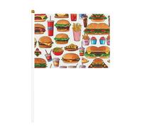 Bandiera portatile con stampa Fast Food, compatta e leggera, adatta per sfilate, eventi e supporto per i fan