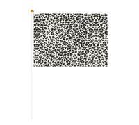 Bandiera portatile con stampa leopardata nera, compatta e leggera, adatta per sfilate, eventi e supporto per i fan