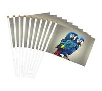 Bandiera portatile con stampa pappagallo blu che abbraccia bandiere versatili per feste, parate, decorazioni per vacanze
