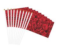 Bandiera portatile con stampa rosa rossa, bandiere portatili, celebrazioni, feste, vacanze, decorazioni per eventi