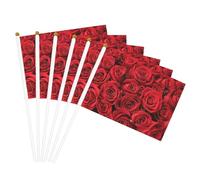 Bandiera portatile con stampa rosa rossa, bandiere portatili, celebrazioni, feste, vacanze, decorazioni per eventi