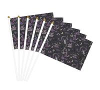 Bandiera portatile con stampa spettrale gotica viola nera bandiere versatili per matrimoni, compleanni, vacanze, sport, decorazione, parata, spettacolo