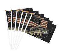 Bandiera portatile in poliestere, con asta, mimetica per la pesca al black bass, bandiera americana, mimetica, da caccia, nera, facile da installare, bandiere patriottiche americane per esterni, 5,5x8