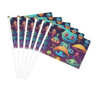 Bandiera portatile leggera con stampa astronauta e alieno, per feste, eventi, decorazione, parata, attività sportiva, facile da montare