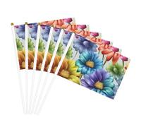 Bandiera portatile leggera da sfilata con stampa di fiori arcobaleno, decorazione per la casa, eventi, uso versatile
