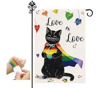 Bandiera Pride per esterni, 30,5 x 45,7 cm, bandiera arcobaleno da giardino double-face, per gentilezza, pace, uguaglianza, amore, inclusione, speranza, diversità, bandiere LGBTQ, decorazioni per