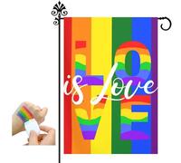 Bandiera Pride per esterni, 30,5 x 45,7 cm, bandiera arcobaleno da giardino, gentilezza, pace, uguaglianza, amore, inclusione, speranza, diversità, bandiere LGBTQ, decorazioni per esterni (C)