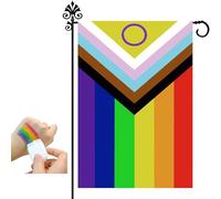 Bandiera Pride per esterni, 30,5 x 45,7 cm, bandiera arcobaleno da giardino, gentilezza, pace, uguaglianza, inclusione, speranza, diversità, cartelli LGBTQ, decorazioni per esterni (H)