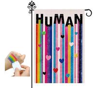 Bandiera Pride per esterni, 30,5 x 45,7 cm, bandiera arcobaleno da giardino, gentilezza, pace, uguaglianza, amore, inclusione, speranza, diversità, segni LGBTQ, decorazioni per esterni (F)