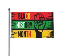 Bandiera Primo Giorno Del Mese Della Storia Dei Neri Decor Bandiere Pirata Resistente Ai Raggi Uv Bannière Per Esterno Eventi Activités Sportives 3X5Ft