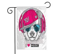 Bandiera Print Panda Glasses Headphones Wild Hiphop Sketch Freehand Song Hat Animals Hound Wildlife Vintage Rinforzata Bandiera In Poliestere, Per Feste Estive, Eventi, 30x45cm