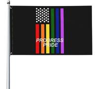 Bandiera Progress Pride Rainbow Pattern Bandiera Della Brezza Decorazione 2 Occhielli Metallici Striscione All'Aperto, Per Giardino, Balcone, Celebrazioni, 90x150cm