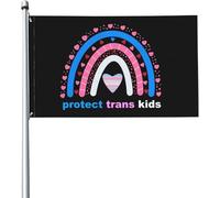 Bandiera Protect Trans Kids Transgender Pride Month Bandiera Della Brezza 2 Occhielli Metallici Resistente Alle Intemperie Striscione All'Aperto, Per Celebrazioni, Balcone, Giardino, 90x150cm