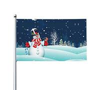 Bandiera Pupazzo Di Neve Buon Natale Estate Colore Vivido Garden Flag Resistente Ai Raggi Uv Bandiere Pirata Per Home Eventi Conferenza 3X5Ft