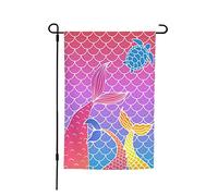 Bandiera Rainbow Color Fish Tail Scale Turtle Pink Purple Blue Pattern Bandiera Di Benvenuto Rinforzata Prova Di Sbiadimento Striscione All'Aperto, Per Eventi, Balcone, Feste Estive, 30x45cm