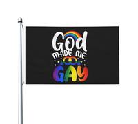 Bandiera Rainbow Gay Pride Dio Mi Ha Creato Gay Pride Day Colore Vivido Bandiere Pirata Durevole Bannière Per Bar Conferenza Marce 3X5Ft